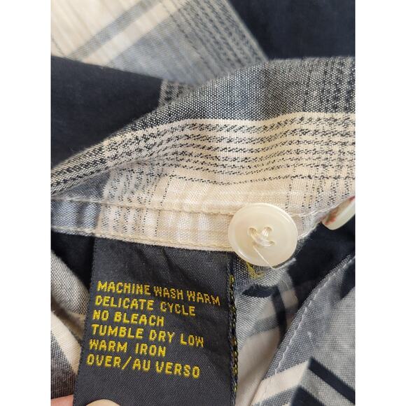 VTG Liz Sport Black Tan Plaid Shoulder Yoke Button Up Shirt Women's Size Small - Picture 14 of 15